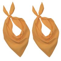 Bandana/hals zakdoek - 2x - geel - voor kind en volwassenen - polyester/katoen