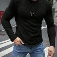 Bon&Bon ModaGents Herren Langarmshirt - Waffelstrick in Armeegrün Schwarz / S