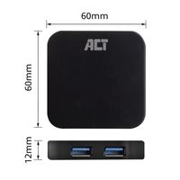 ACT AC6410 interface hub USB 3.2 Gen 2 (3.1 Gen 2) Type-C 5000 Mbit/s Zwart - thumbnail