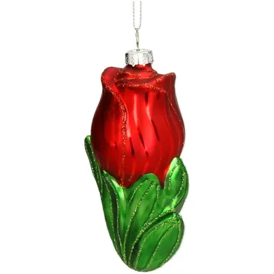 Kersten Ornament Tulp glas rood 10cm