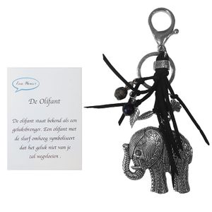 Tas/sleutelhanger De Olifant Zwart