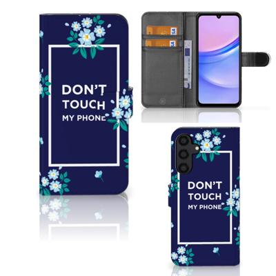 Samsung Galaxy A15 Portemonnee Hoesje Flowers Blue DTMP Samsung Galaxy A15 Portemonnee Hoesje Flowers Blue DTMP