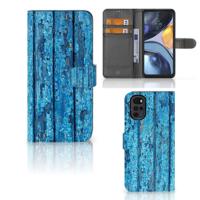 Motorola Moto G22 | Book Style Case | Wood Blue