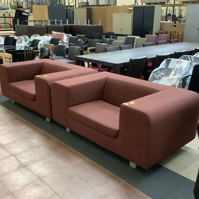 Tweedehands Montis loveseat (hxbxd) 70x160x97 cm, Bordeaux-rood bruin Tweedehands Montis loveseat (hxbxd) 70x160x97 cm, Bordeaux-rood bruin