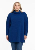 Yoek Gebreide trui met col | Indigo | Maat 50/52