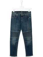 Balmain Kids jean slim TEEN à taille mi-haute - Bleu