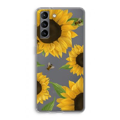 Sunflower and bees: Samsung Galaxy S21 Transparant Hoesje