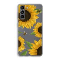 Sunflower and bees: Samsung Galaxy S21 Transparant Hoesje