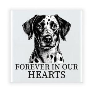 Herdenkings cadeau tegel - hondenliefhebber - Dalmatier hond - zwart/wit - keramiek - 15 cm