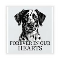 Herdenkings cadeau tegel - hondenliefhebber - Dalmatier hond - zwart/wit - keramiek - 15 cm