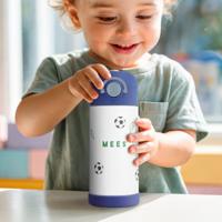 RVS drinkfles met rietje kind - 350 ml - Blauw