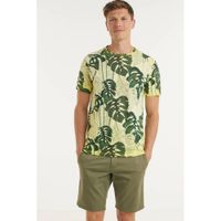 Twinlife T-shirt met bladprint groen - thumbnail