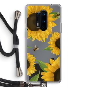 Sunflower and bees: OnePlus 8 Pro Transparant Hoesje met koord
