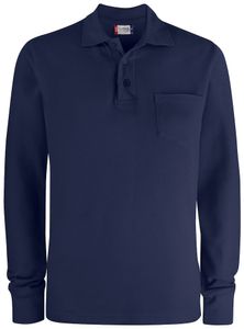 Clique 028235 Basic Polo LS Pocket - Dark Navy - XS