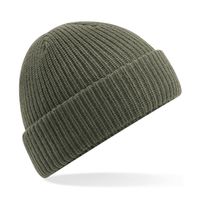 Heren Beanie Wintermuts olijf groen 100% acryl extra warm - thumbnail