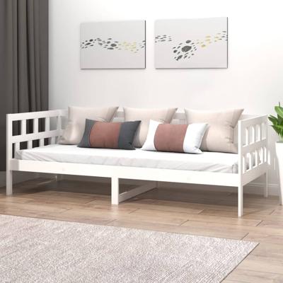 Slaapbank massief grenenhout wit 90x190 cm