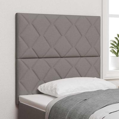 Stoffen Hoofdbord Geometrisch met hoofdeinde Taupe 100 cm Stof