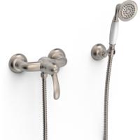 Douchekraan Tres Clasic | Opbouw | Mengkraan | 1-weg | hoh 15 cm | 1-hendel | Vintage | Rvs look