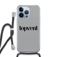 Topvent Grijs Zwart: iPhone 13 Pro Transparant Hoesje met koord