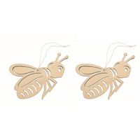 Set van 3x stuks houten dieren decoratie hangers van een honingbij van 12 x 17 cm