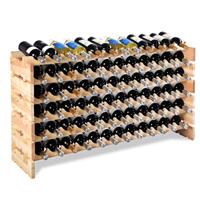 Houten Flessenrek Wijnrek 72 Fles Capaciteit Wijnopslag Rek Wijn Display Planken Flessenstandaard met 6 Hoogtes naar Keuze