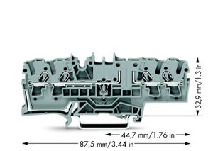 WAGO 2002-1861 Basisklem 5.20 mm Spanveer Toewijzing: L Grijs 1 stuk(s)