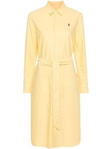 Polo Ralph Lauren robe-chemise en coton à logo brodé - Jaune