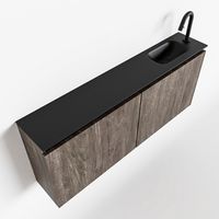 Toiletmeubel Mondiaz Ture | 120 cm | Meubelkleur Dark brown | Eden wastafel Urban Rechts | 1 kraangat