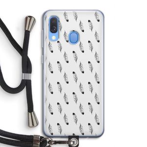 Pluimen: Samsung Galaxy A40 Transparant Hoesje met koord