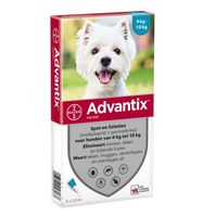 Advantix 100/500 voor honden van 4 tot 10 kg 2 x 6 pipetten