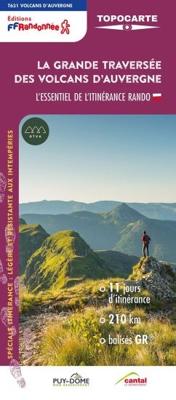 Wandelkaart La grande traversée des volcans d'Auvergne | FFRP