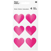 Hobby stickers - 48x stuks - D40 mm - hartjes vorm stickers - roze - knutselen - love/valentijn