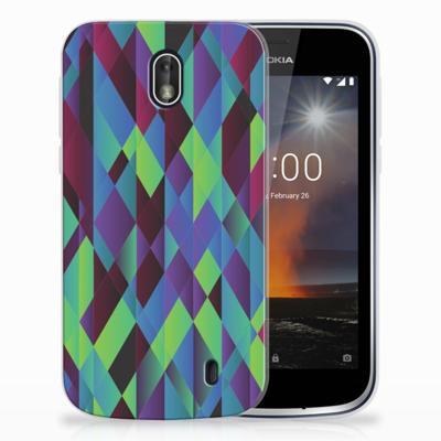Nokia 1 | TPU Hoesje | Abstract Green Blue