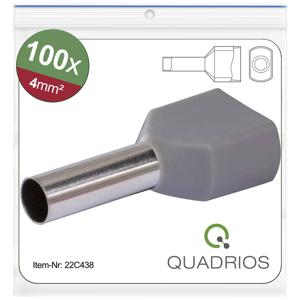 Quadrios 22C438 Dubbele adereindhulzen 4 mm² Deels geïsoleerd Grijs 1 set(s)