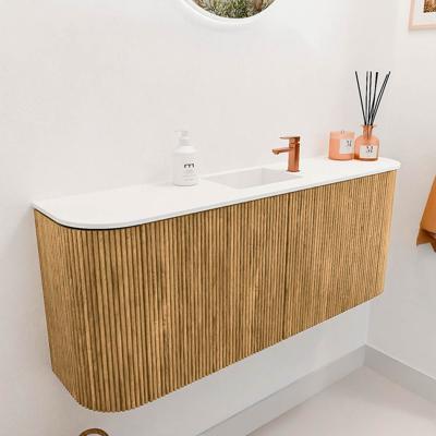 Toiletmeubel Mondiaz Joya | 103.2 cm | Meubelkleur Oak | Faye wastafel Talc Midden | 1 kraangat Toiletmeubel Mondiaz Joya | 103.2 cm | Meubelkleur Oak | Faye wastafel Talc Midden | 1 kraangat