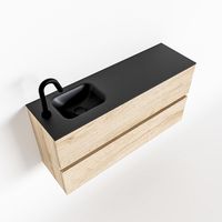 Toiletmeubel Mondiaz Ada | 100 cm | Meubelkleur Washed oak | Lex wastafel Urban Links | 1 kraangat