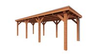 Trendhout Overkapping Siena 825x350 cm- Plat dak- Onbehandeld lariks Douglas hout- Trendhout