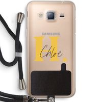 Amber Script: Samsung Galaxy J3 (2016) Transparant Hoesje met koord