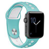 Sportbandje combi-kleuren - Blauw + wit - Geschikt voor Apple Watch 42mm / 44mm / 45mm / 49mm