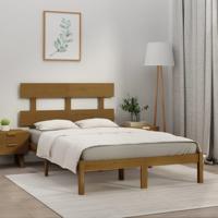 Bedframe massief hout honingbruin 200x200 cm