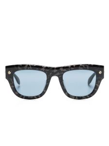 Alexander McQueen lunettes de soleil teintées à effet écaille de tortue - Noir