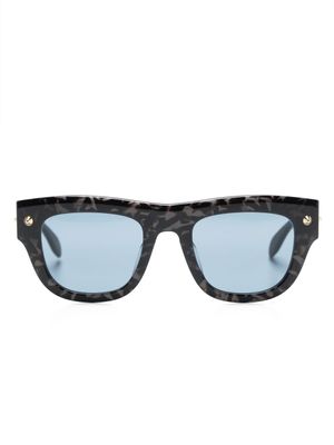 Alexander McQueen lunettes de soleil teintées à effet écaille de tortue - Noir