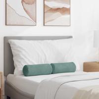 VidaXL Bolster kussens 2 stuks zeegroen ø 15 x 40 cm cordstof