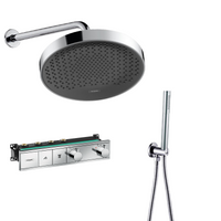 Hansgrohe Rainfinity inbouw regendouche met thermostaatkraan RainSelect en Saniclear muurarm chroom - thumbnail