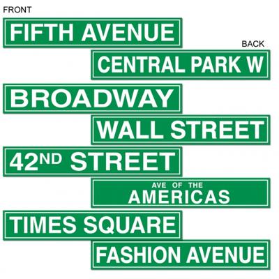 New York straatbord decoraties - wegwijzers - straatnamen - thema versiering landen - 10 x 61 cm