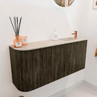 Toiletmeubel Mondiaz Joya Dlux | 91.6 cm | Meubelkleur Shadow | Faye wastafel Frappe Wasbak Rechts | 1 kraangat