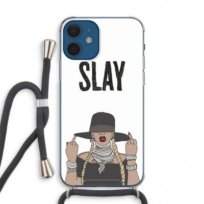 Slay All Day: iPhone 12 mini Transparant Hoesje met koord