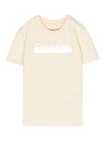 Calvin Klein Kids t-shirt à logo imprimé métallisé - Jaune