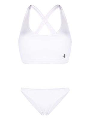 The Attico bikini nervuré à patch logo - Blanc