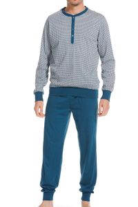 Pastunette pyjama met knoopjes en boorden blauw